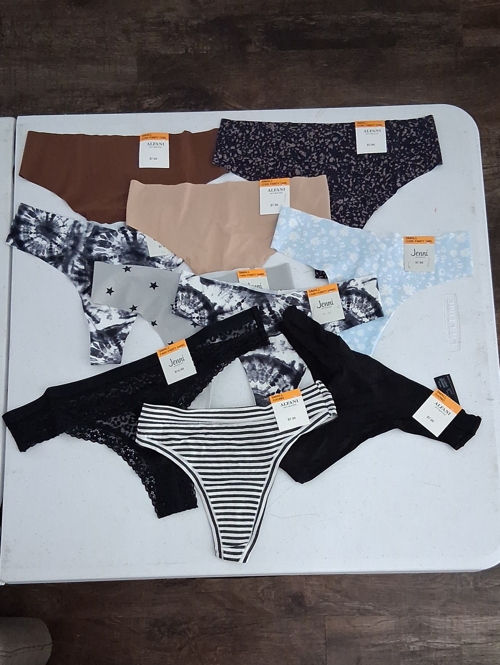 10 Pack Assorted Women's Thong Style Panties S